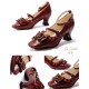 Iris Corolla Frame Square Heel Shoes(Reservation/8 Colours/Full Payment Without Shipping)